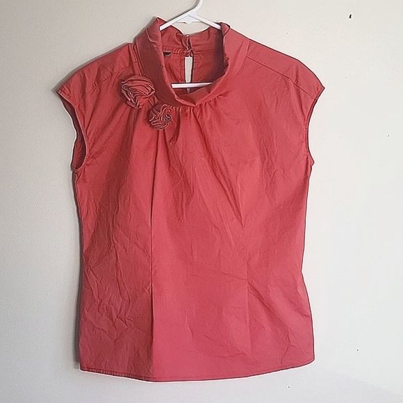 Alfani Cap Sleeve Dressy orange Blouse Sz 6 - Picture 1 of 8